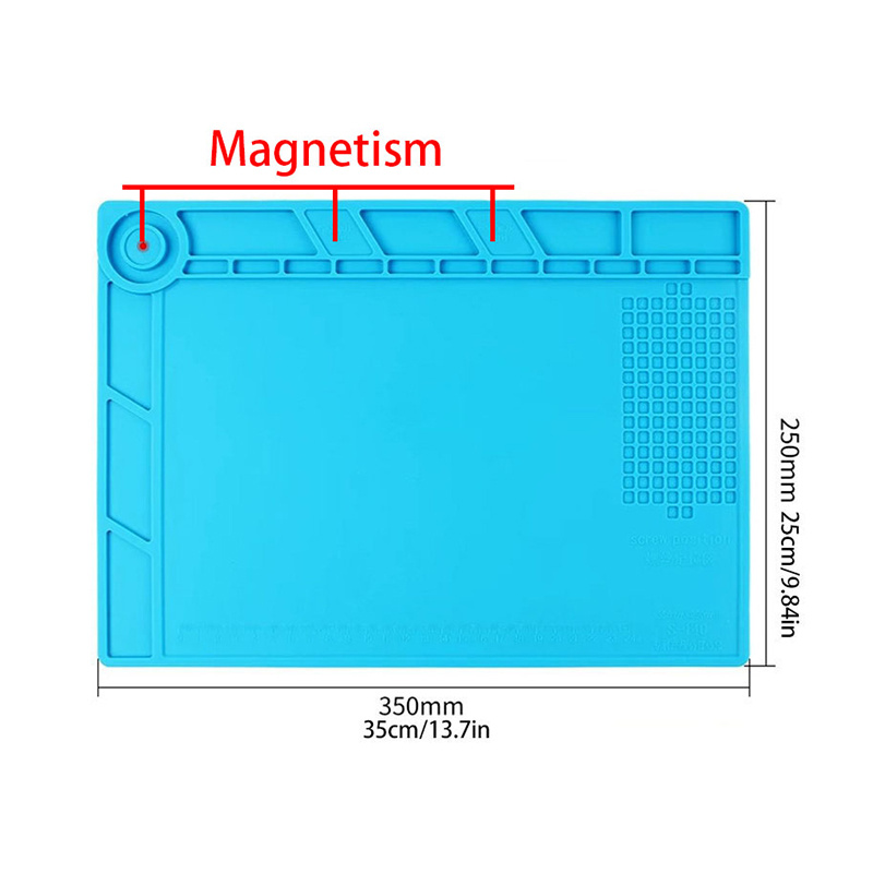Silicone High Temperature Resistant Heat Insulation Mat with Scale Ruler  Screw Position