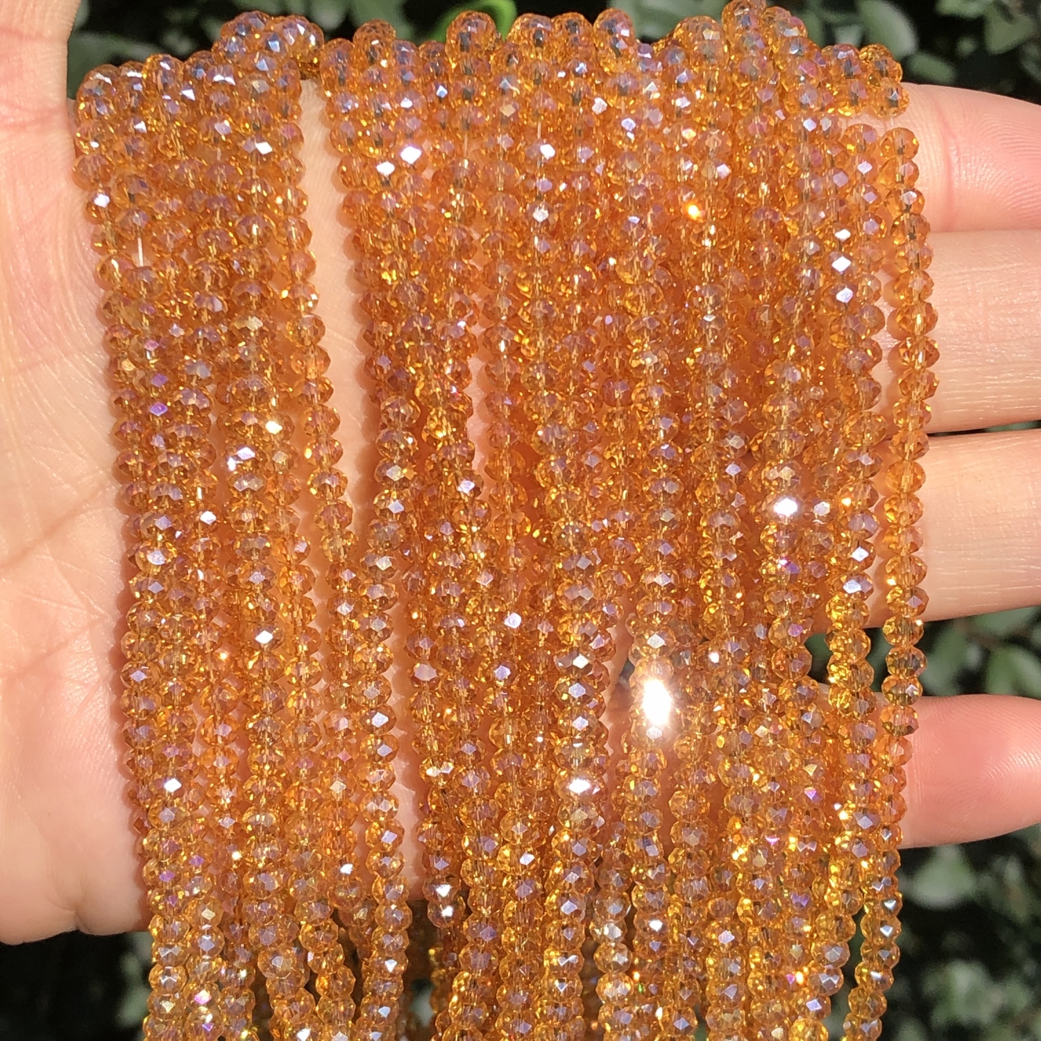 4mm Crystal clear czech glass rondelle spacer beads - approx. 130pc –  MayaHoney beads
