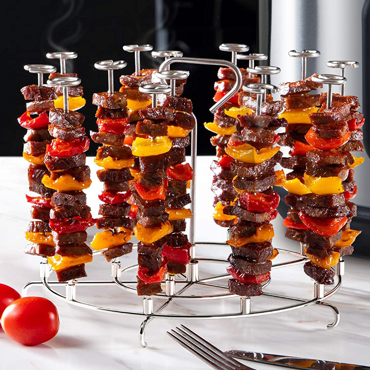 Grill Delicious Kabobs At Home With This Air Fryer Skewer Stand