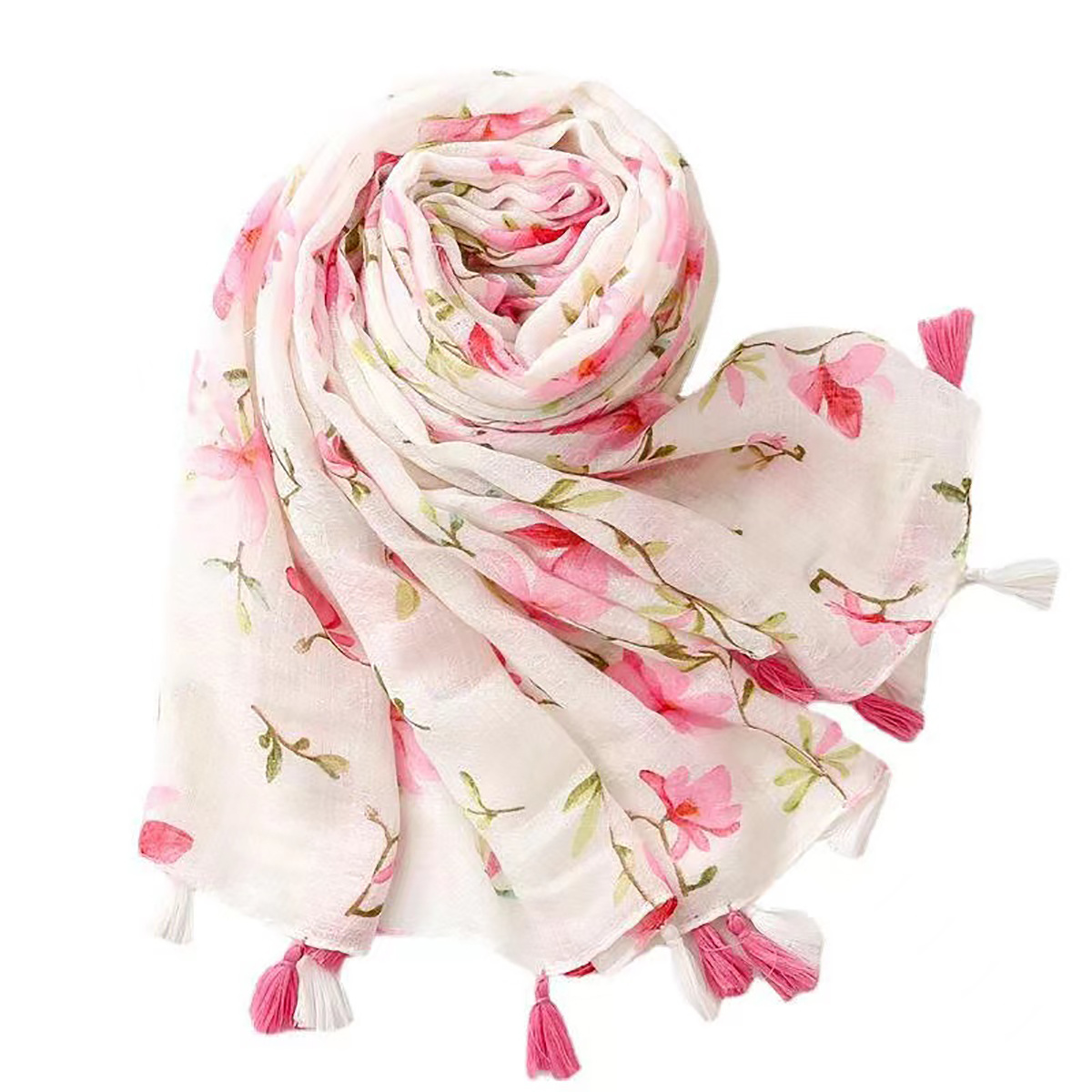 E-shop Ein stilvoller und lässiger bedruckter Schal mit Quasten, mit einem einfachen, aber eleganten Design, das atmungsaktiv, warm, bequem, romantisch