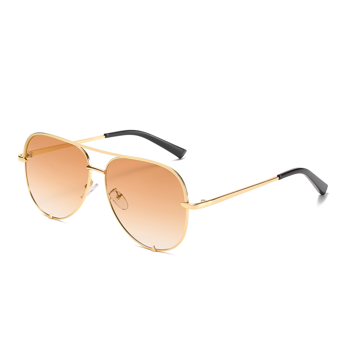 Aviator Gradient Color Lens Sunglasses Outdoor Driving Sunshade Decoration Oversize Frame Glasses UV Protection,Temu