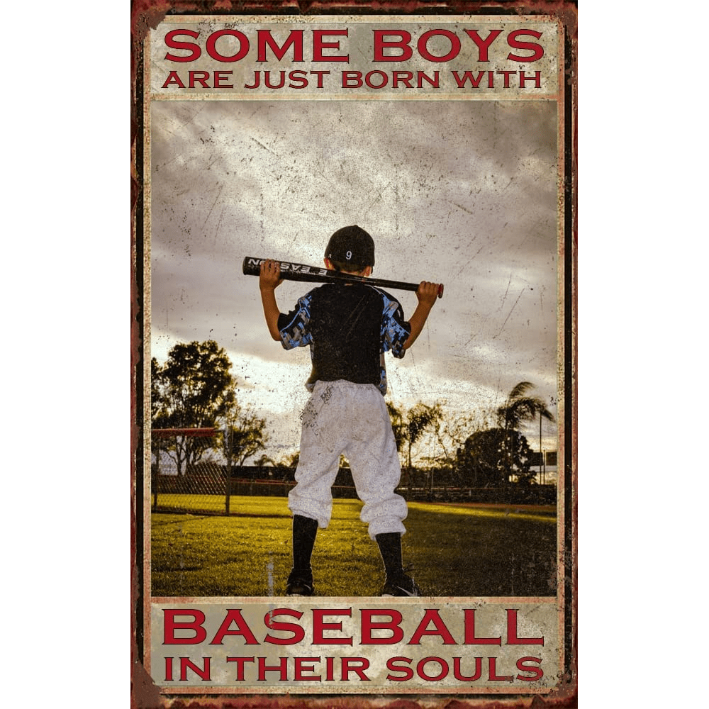  Baseball Boy Poster Metal Tin Sign, Some Boys are Born