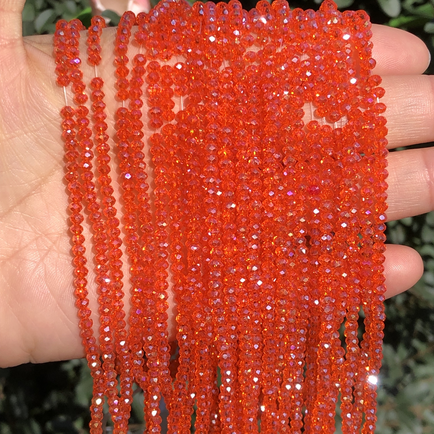 4x3mm Rainbow Crystal Glass Rondelle Faceted Beads,Opaque Glass Beads,  Approx 15.5 Inch Strand ,Approx 105 Beads