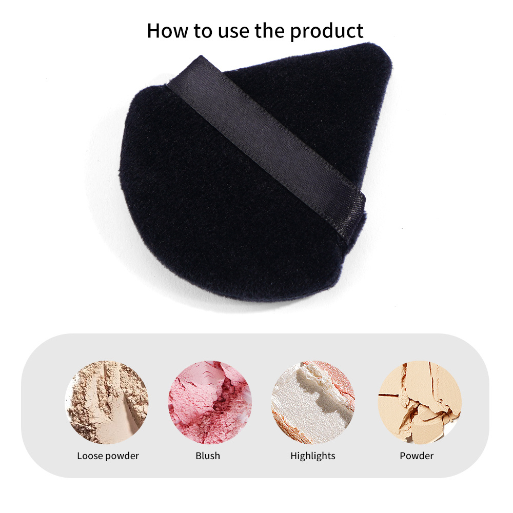 Soft Velour Triangle Makeup Powder Puff Face Eyes Reusable Temu