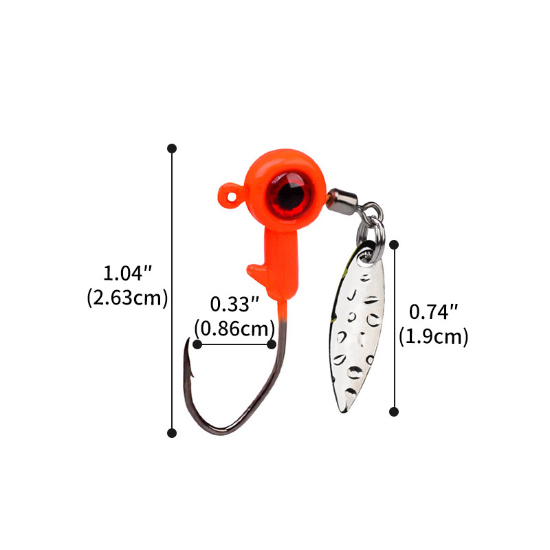 New Tag 10pcs 3d Fish Eye Lead Head Hook Swivel Rotating Sequin Crank Hook  For Freshwater Saltwater, Discounts For Everyone