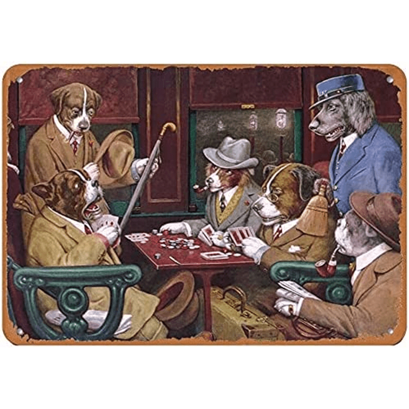 Pit Bull Dogs Playing Poker 252 Pc. Puzzle with Photo Tin