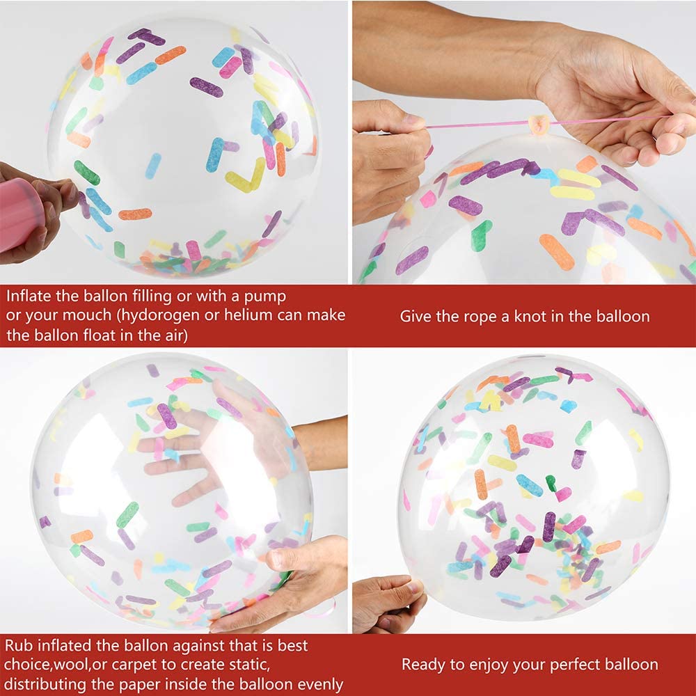 Party Balloon Birthday Balloons Sprinkles Confetti Balloon Pack, Ice