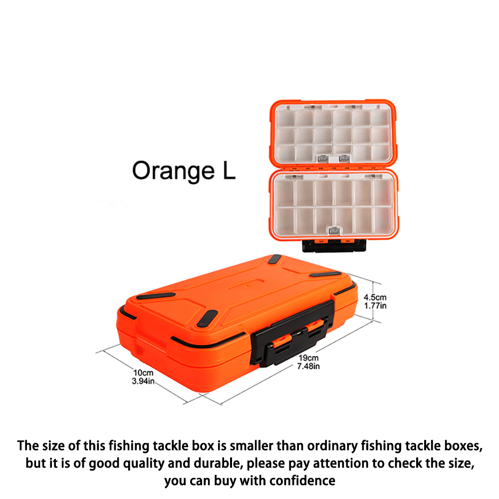 Visland Tackle Boxes Bait Storage Box Fishing-Lure Storage Organizer used to Store Bait, Double-Sided Bait, Saving Space, Size: 19.5, Orange