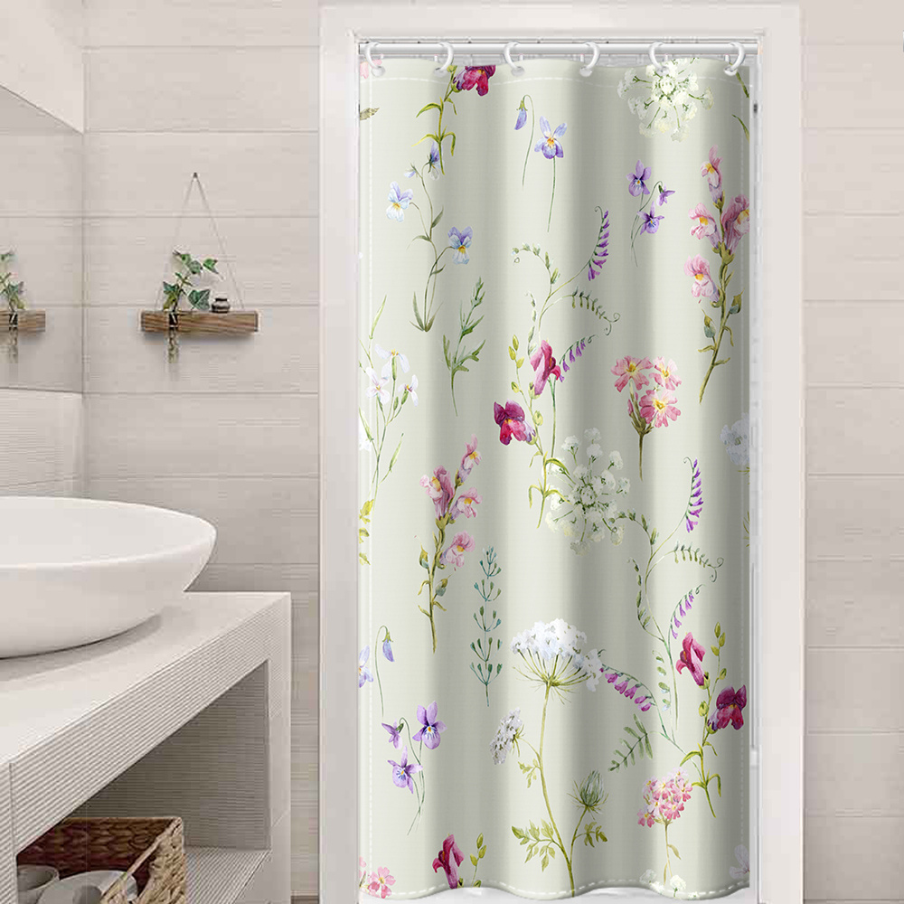 Abstract Shower Curtain, Creative Artwork Print For Bathroom Decor