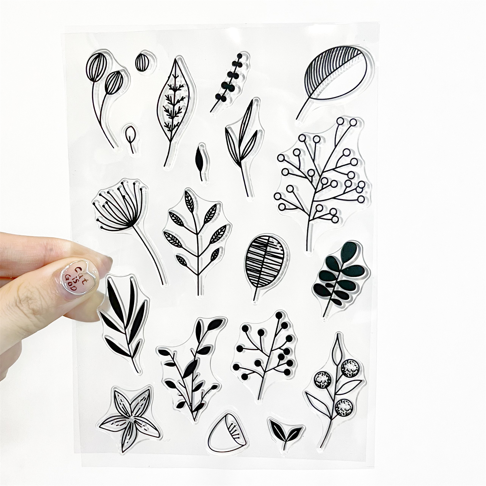 Leaf Background Transparent Silicone Stamp