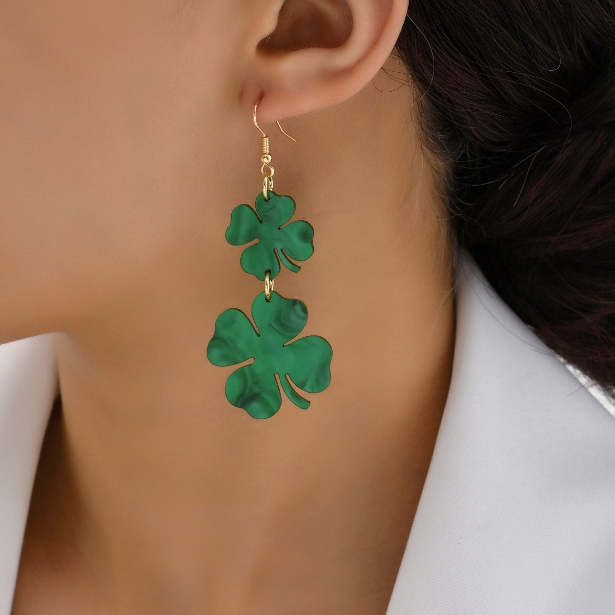 Shamrock Dangle Earrings Lucky Green Clover Leaf Earring for Women St  Patricks Day Earrings Funny Irish Holiday Jewelry Gift