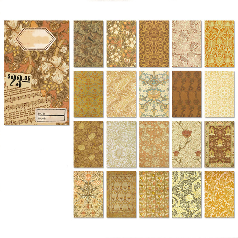 60pcs Retro Loft Book Theme Material Background Collage Paper Junk Journal  Diary Planner Scrapbooking Decorative Diy