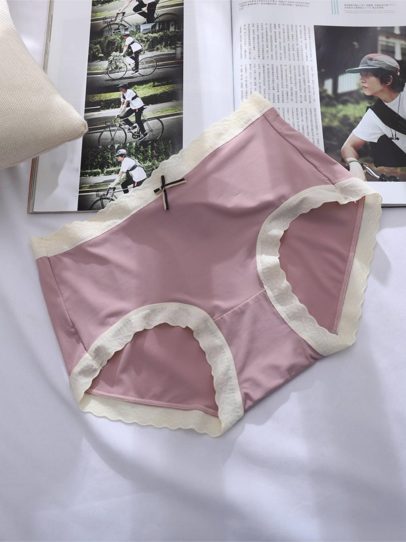 7pcs Lace Stitching Briefs, Comfy & Breathable High Waist Stretchy Panties,  Women's Lingerie & Underwear