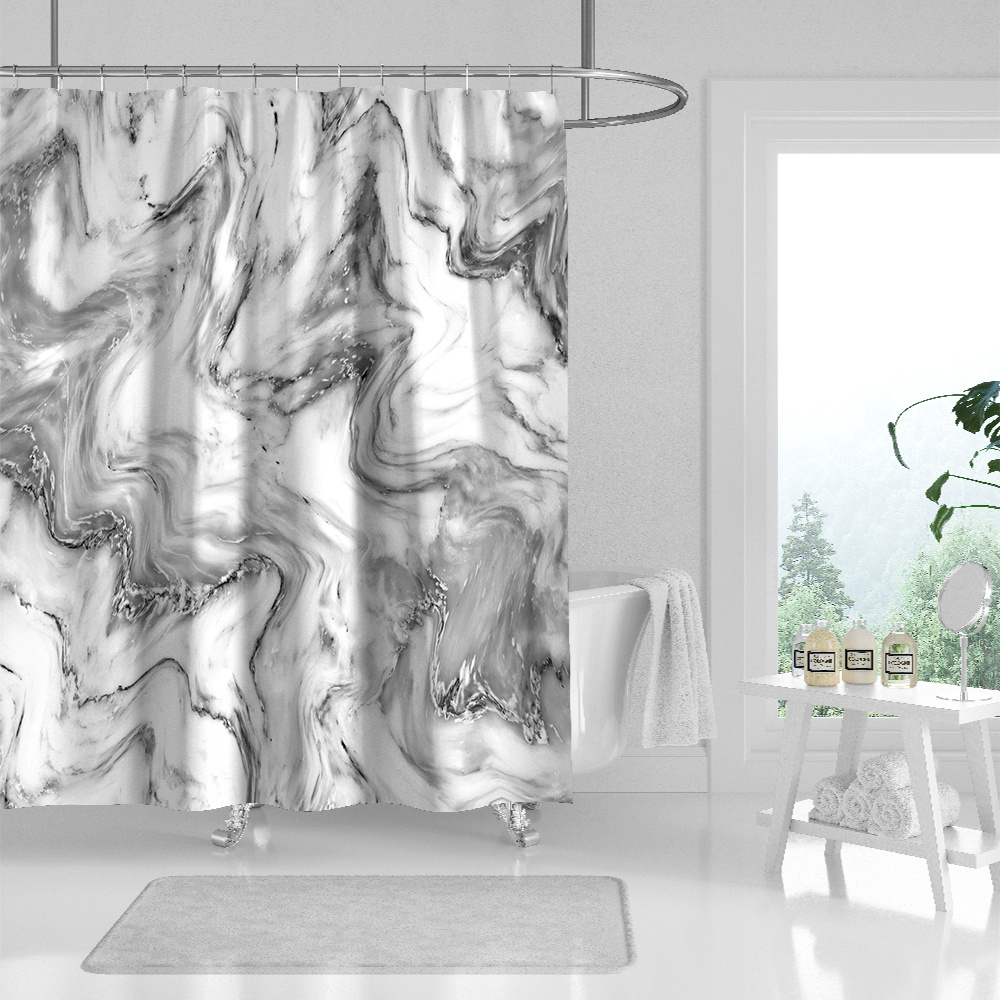 MitoVilla Juego de cortinas de ducha de mármol dorado, cortina de ducha de  tela abstracta amarilla para decoración de baño, cortina de ducha estándar