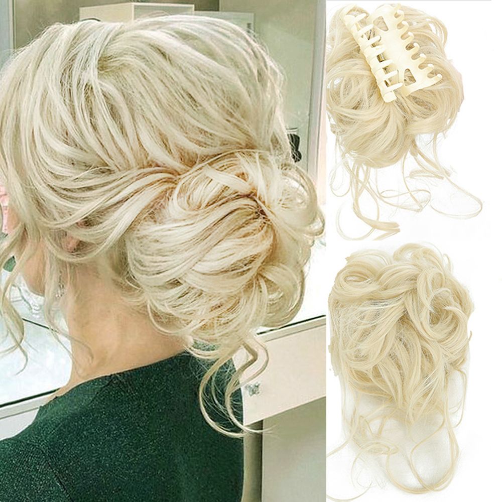 Messy Curly Claw Hair Bun Chignon Hair Extensions Messy Bun Hair Piece Wavy Curly  Hair Bun For Women - Beauty & Personal Care - Temu