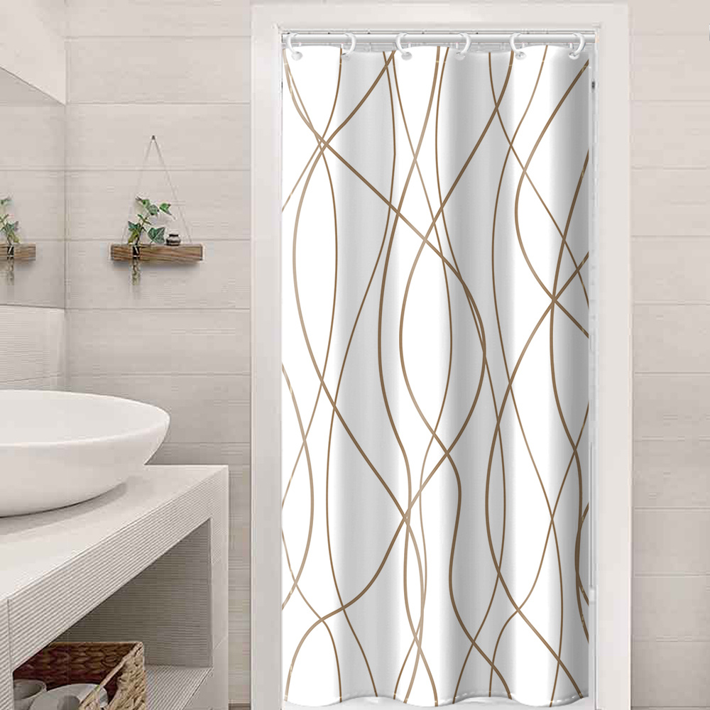 Cortina de ducha de tela a rayas grises y blancas para baño, cortinas de  ducha para baño de 72 pulgadas de largo, dobladillo ponderado, accesorios  de baño impermeables estilo hotel - lavable