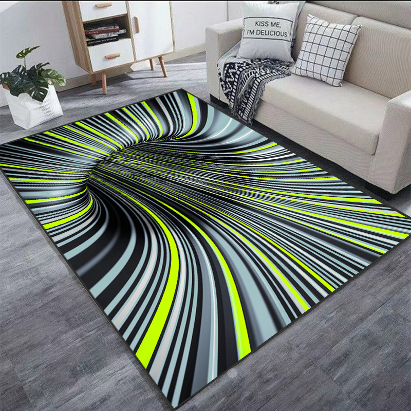 3d Vision Vortex Carpet Living Room Bedroom Floor Mat - Temu