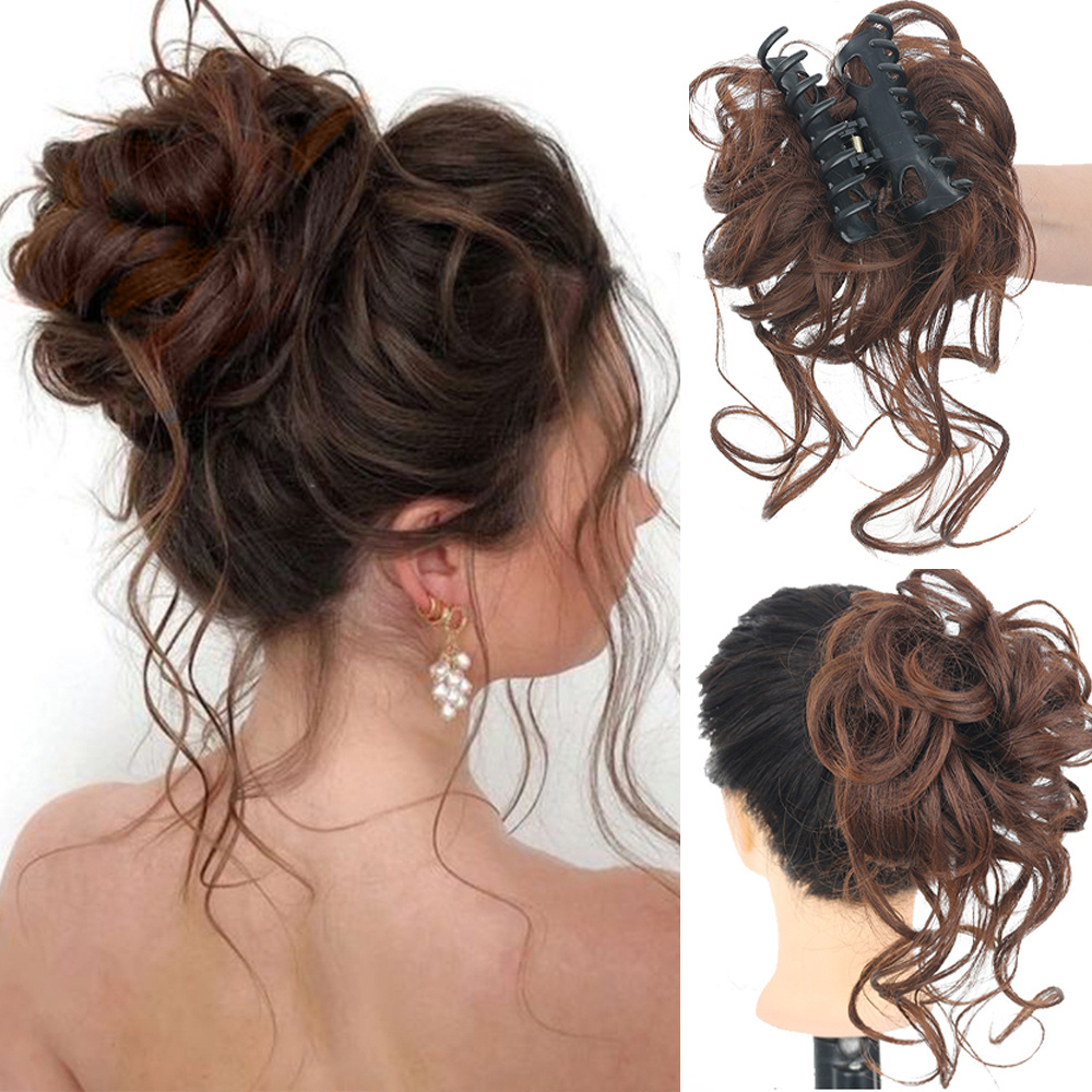 Messy Curly Claw Hair Bun Chignon Hair Extensions Messy Bun Hair Piece Wavy  Curly Hair Bun For Women - Beauty & Personal Care - Temu