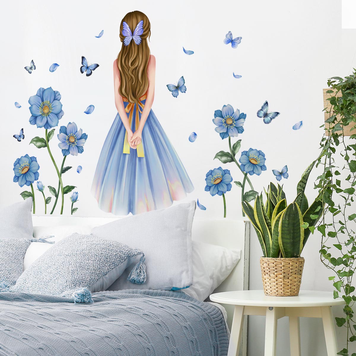 1 pièce Autocollant mural d'impression de champignon, décalque de mur de  PVC de bande dessinée pour le décor à la maison, Mode en ligne