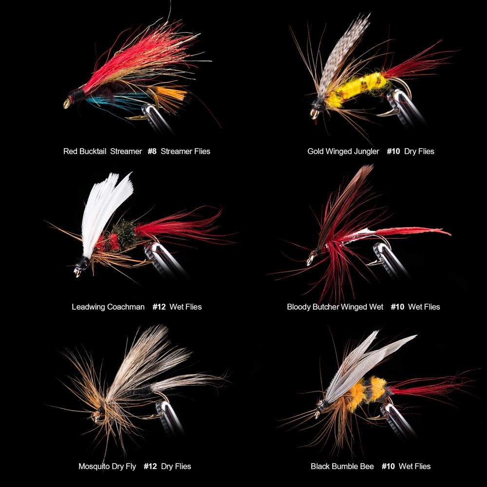 72/77Pcs/Box Trout Nymph Fly Fishing Lure Dry/Wet Flies Nymphs Ice