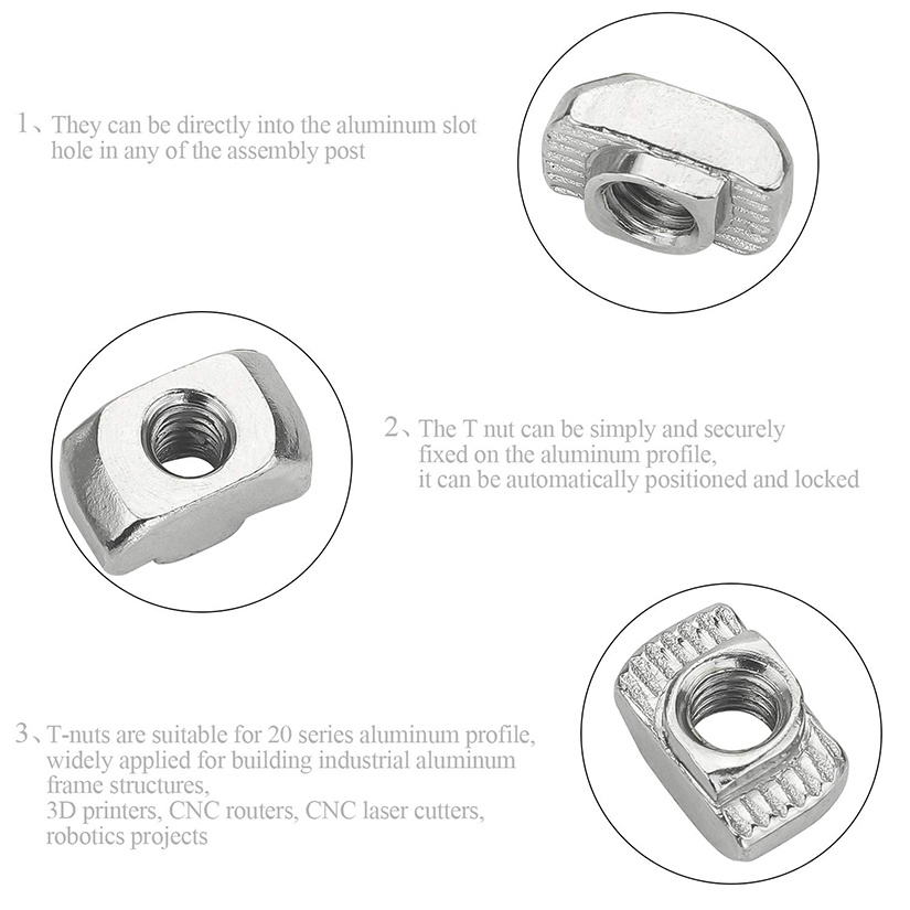 2023 Series T Nuts M 5 T Slot Nut Hammer Head Fastener Nut Assortment