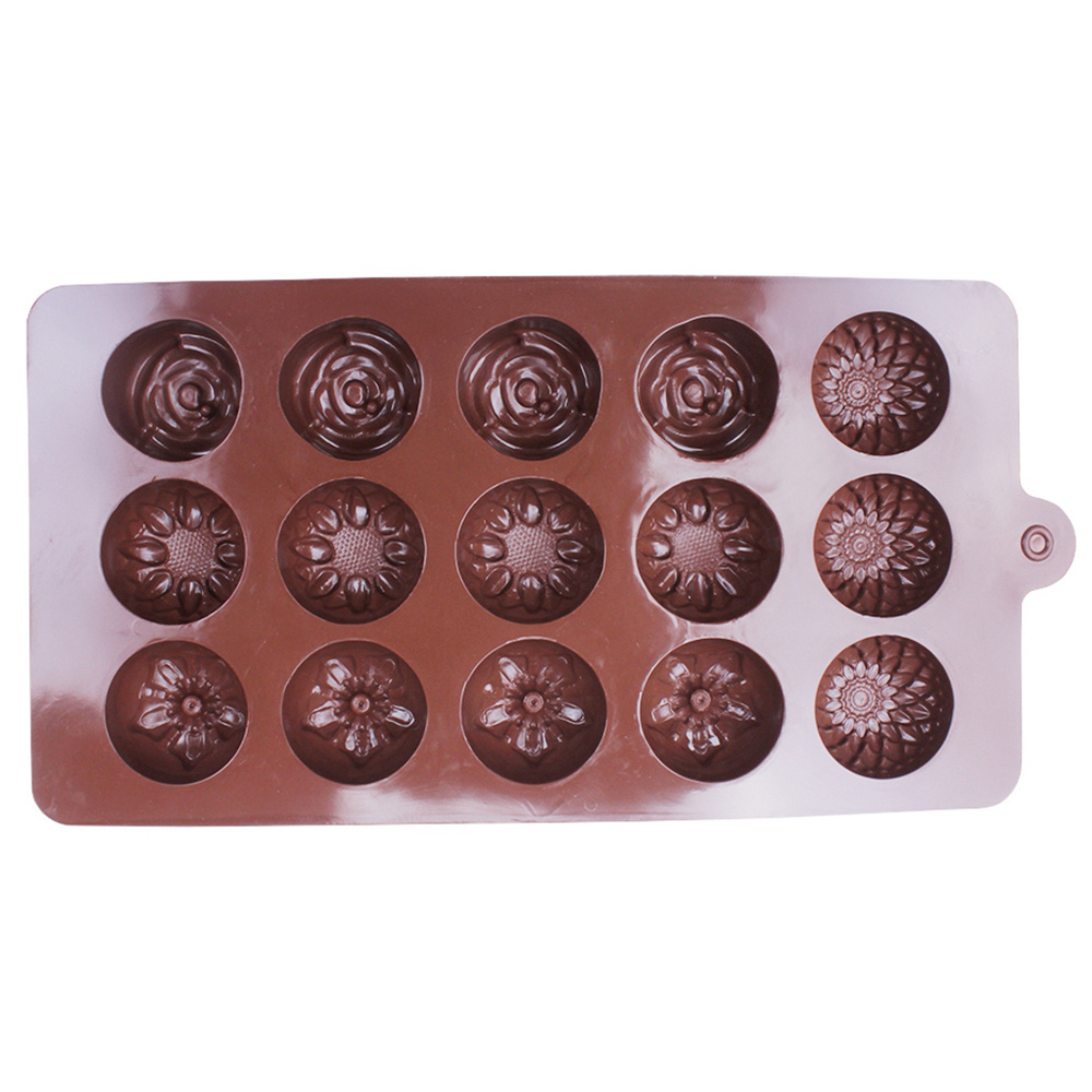 1pc 15 small flower chocolate silicone molds 4 kinds flower shaped candy jelly mousse dessert baking tools diy     mold details 2