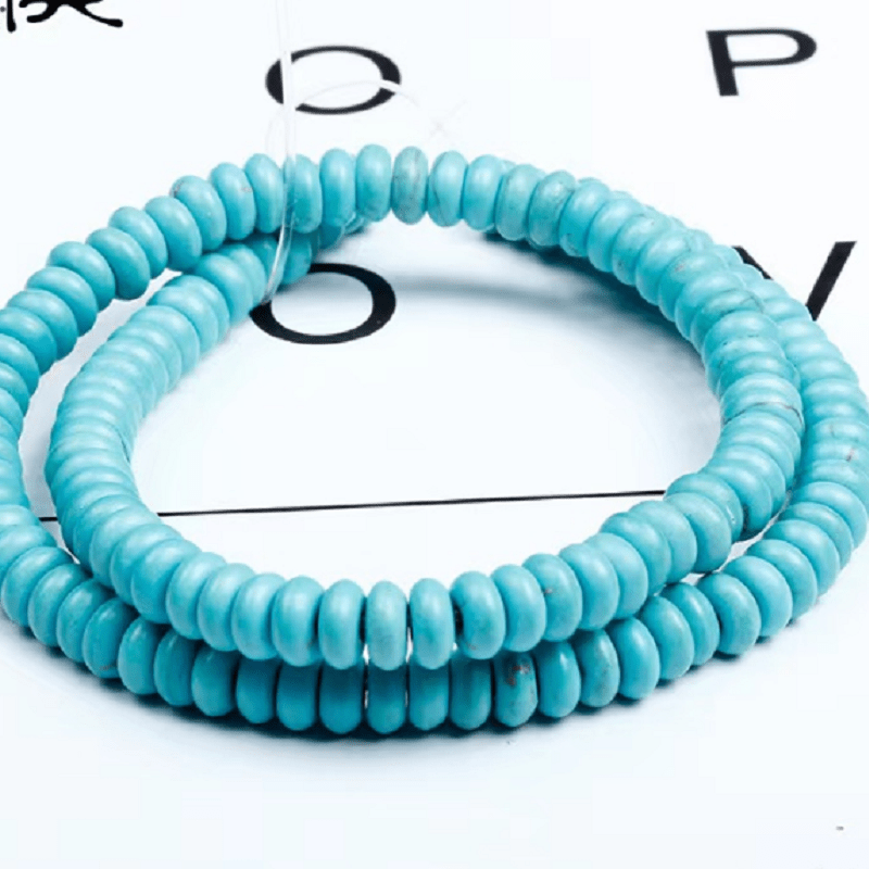 Natural Blue Turquoise Heishi Type Beads For Bracelet Or - Temu