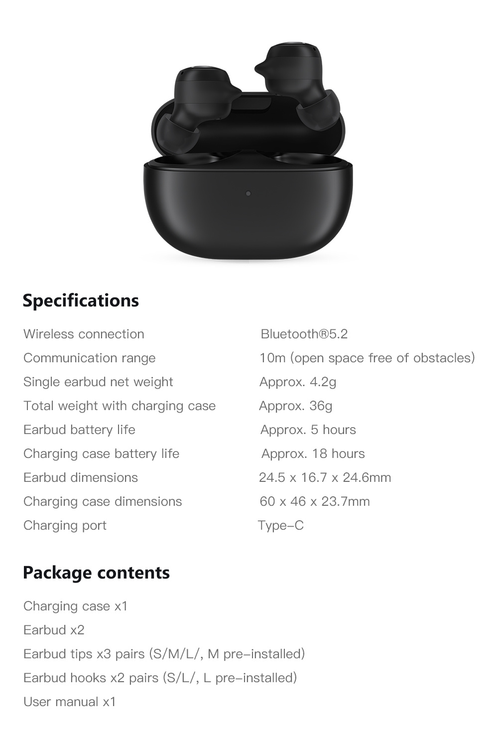 Xiaomi Redmi Buds 3 Lite TWS Bluetooth 5.2 Earphone Headset IP54 18 Hours  Battery Life Mi