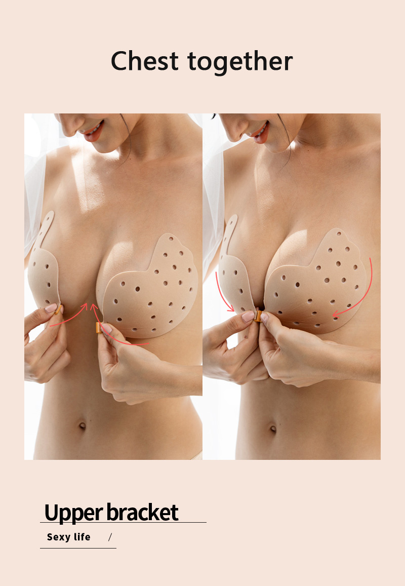 TBOP Silicone Invisible Chest Stickers Gather Bra Round Cup Draw String for  Women (Black Color-Size-A) : : Clothing & Accessories