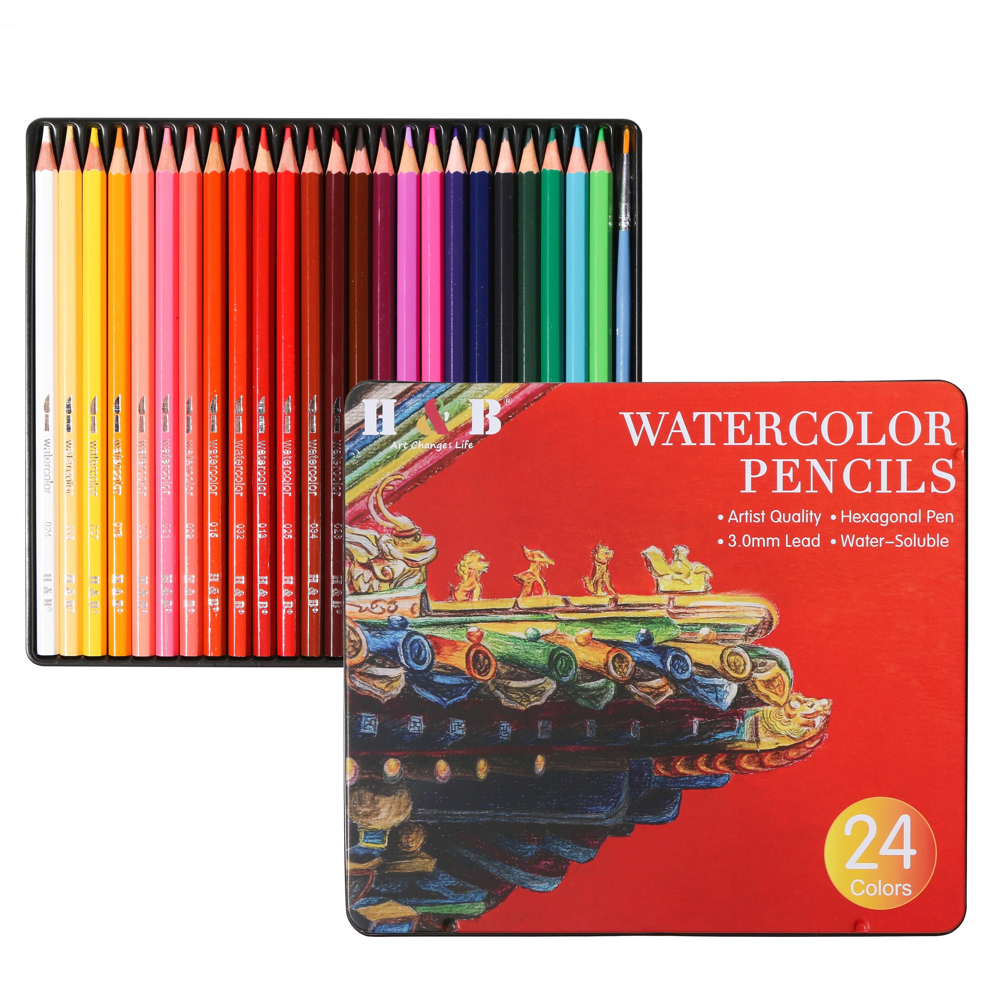 Artist Watercolor Colored Pencils Set With Brush Premium Art - Temu