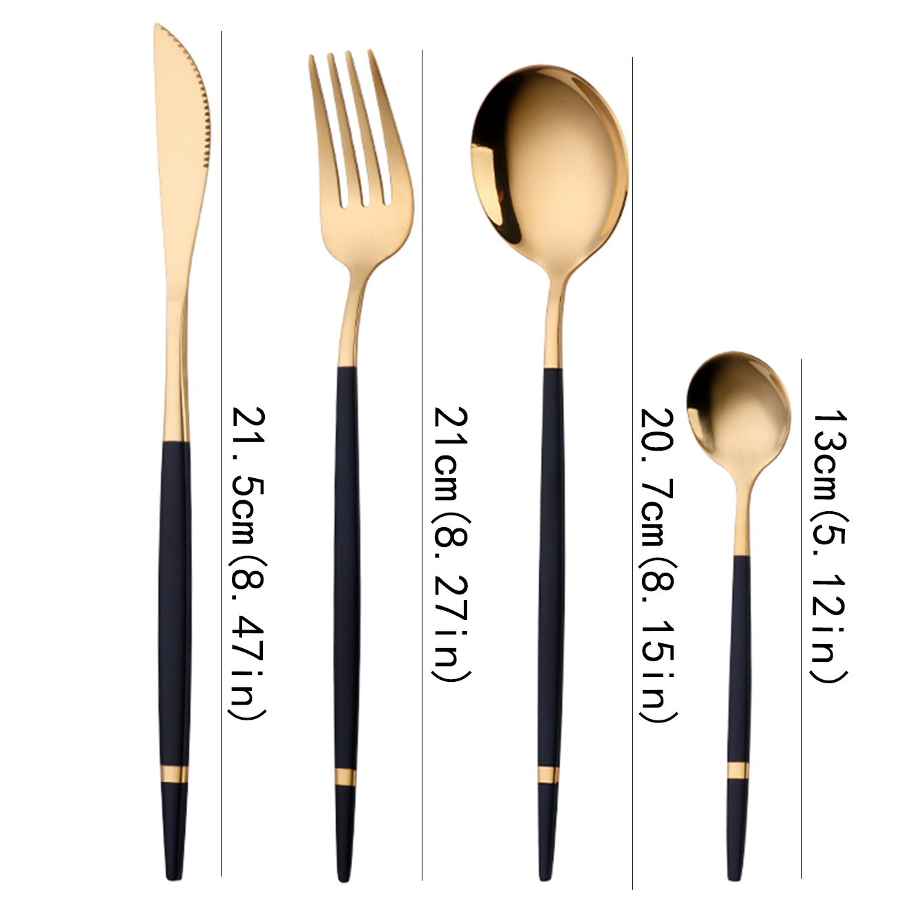 4Set Black Gold Portable Travel Cutlery Set Chopsticks Spoon 304 Stainless  Steel Korean Dinnerware Set Luxury Tableware Set – MYVIT Home