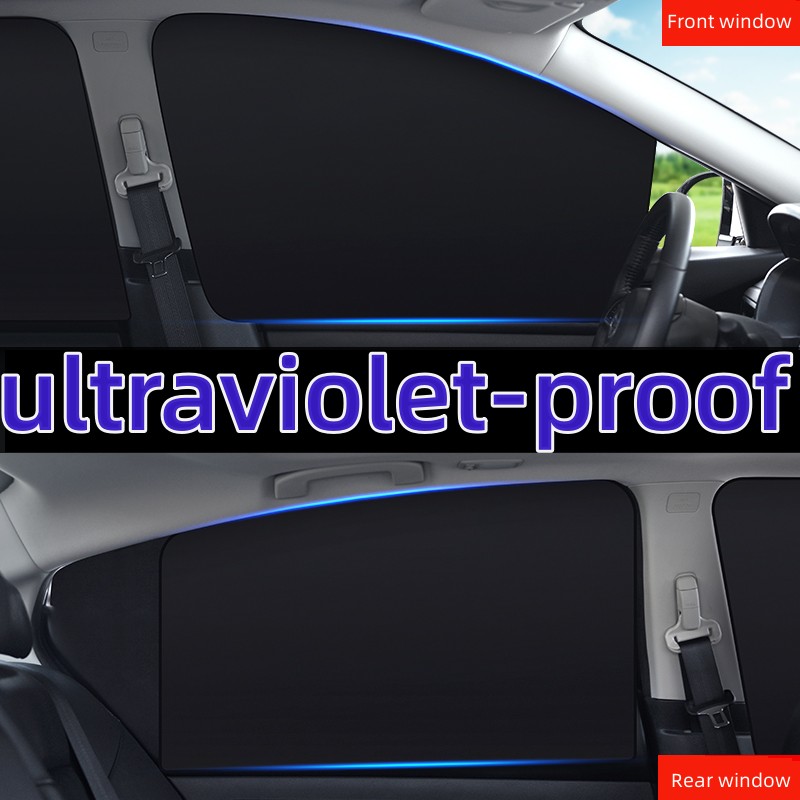 TUABUR Fenster Auto-Sonnenschutzaufkleber für Seiten- und Heckscheiben, 70  x 52 cm, (4 St)