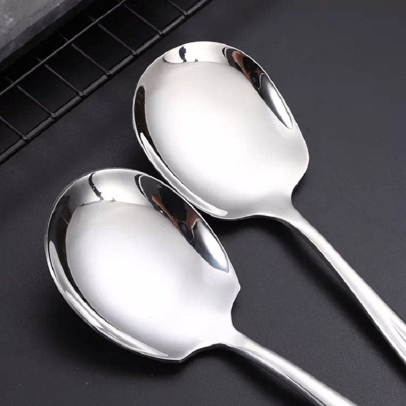  chislim 6PCS Square Head Spoons,Stainless Steel Soup