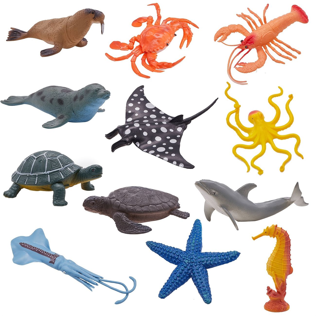 12pcs Sea Animal Figures Toys Plastic Ocean Animalsfigurines Starfish  Aquarium Decoration Ornament | High-quality & Affordable | Temu