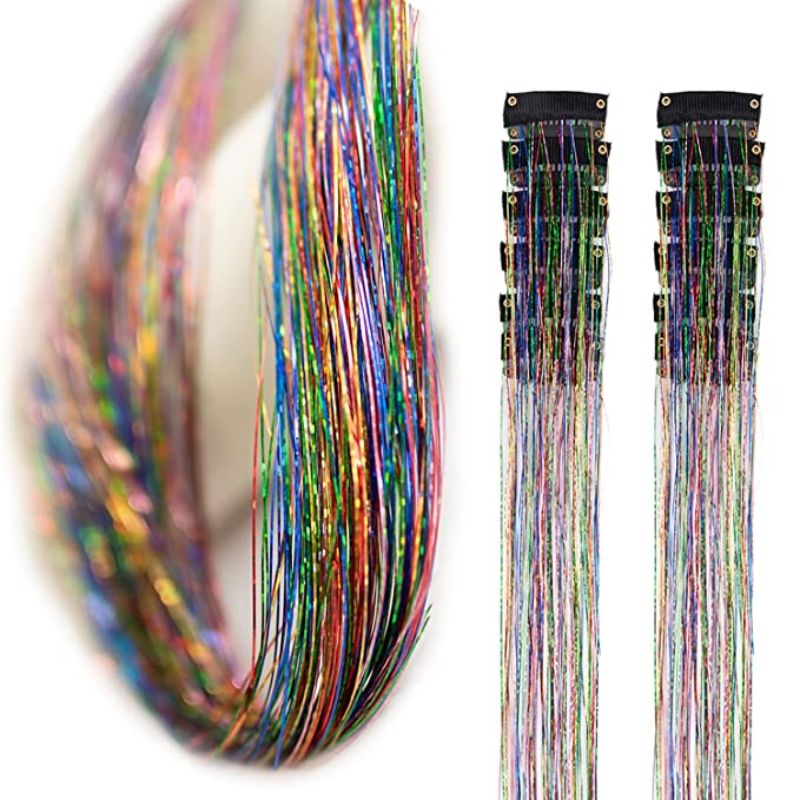 Colorful Clip In Hair Tinsel Kit Fairy Hair Tinsel Kit For - Temu