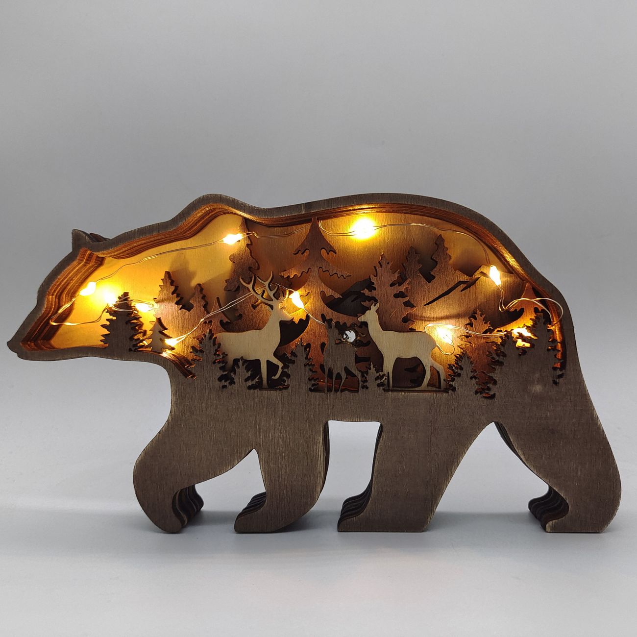 Fashionable Multi Layer Horse Figurine Hollow Design Wood Animal Totem Horse  Sculpture Crafts With Led Light For Home And Office Decoration | Don't Miss  These Great Deals | Temu Canada