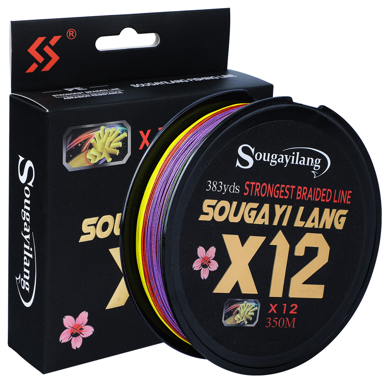 Sougayilang 12 Strands Braided Fishing Line Blue 100M/300M