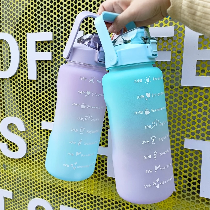 Large Capacity Sports Water Bottle With Straw, Portable Handle Design  Camping Water Jug, Lightweight Shaker Bottle - Temu