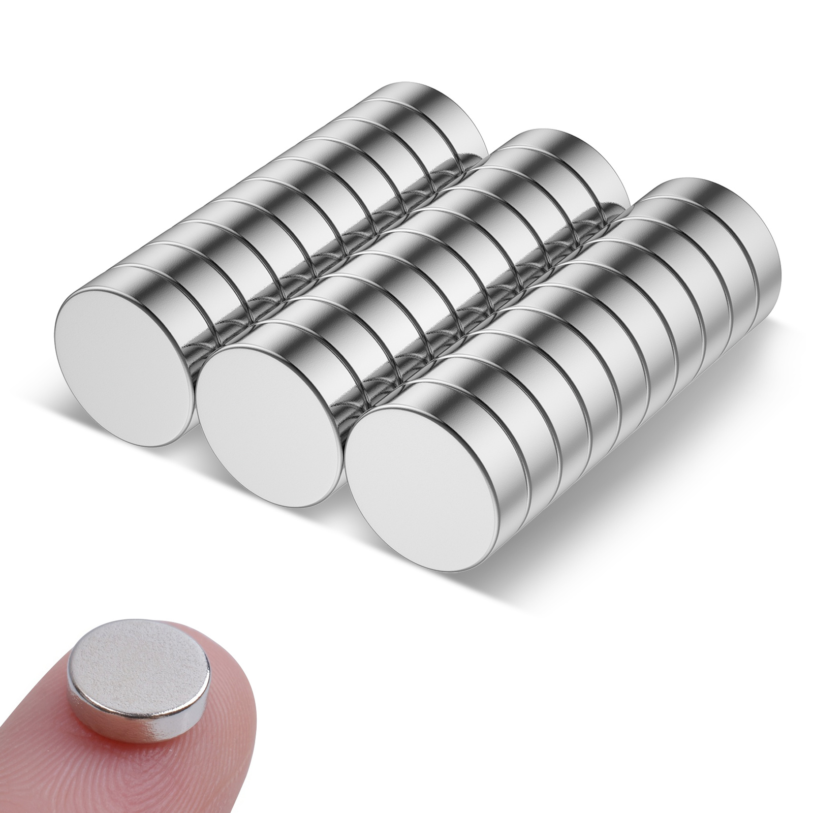 30pcs Super Strong Neodymium Magnets, 7X2mm Small Disk Magnets,  Multi-function Round Magnets, Ideal For Refrigerator, Whiteboard, Office,  Home Kitchen
