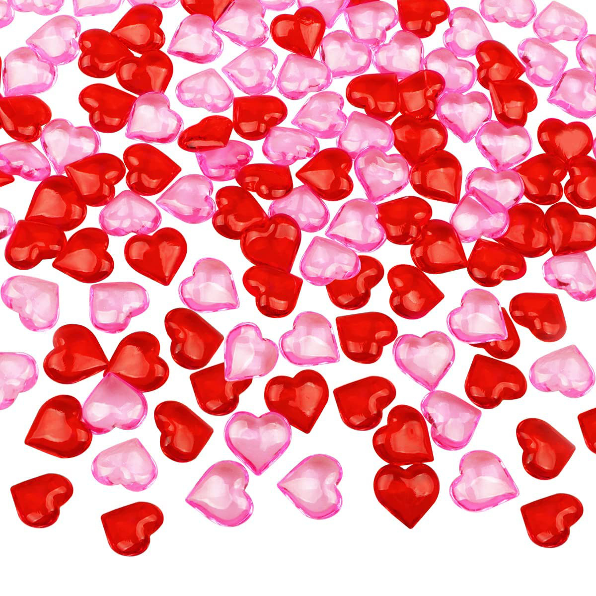 HUIANER Acrylic Heart Gems 1lb Hearts Shaped Crystals Mixed Color Beads for  Valentine's Day Decorations Vase Filler Table Scatter Engagement Wedding