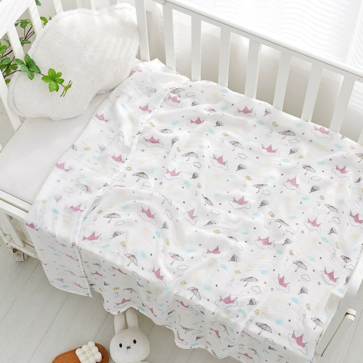 100% Cotton Baby Muslin Swaddle Blankets, 3 Pack Set