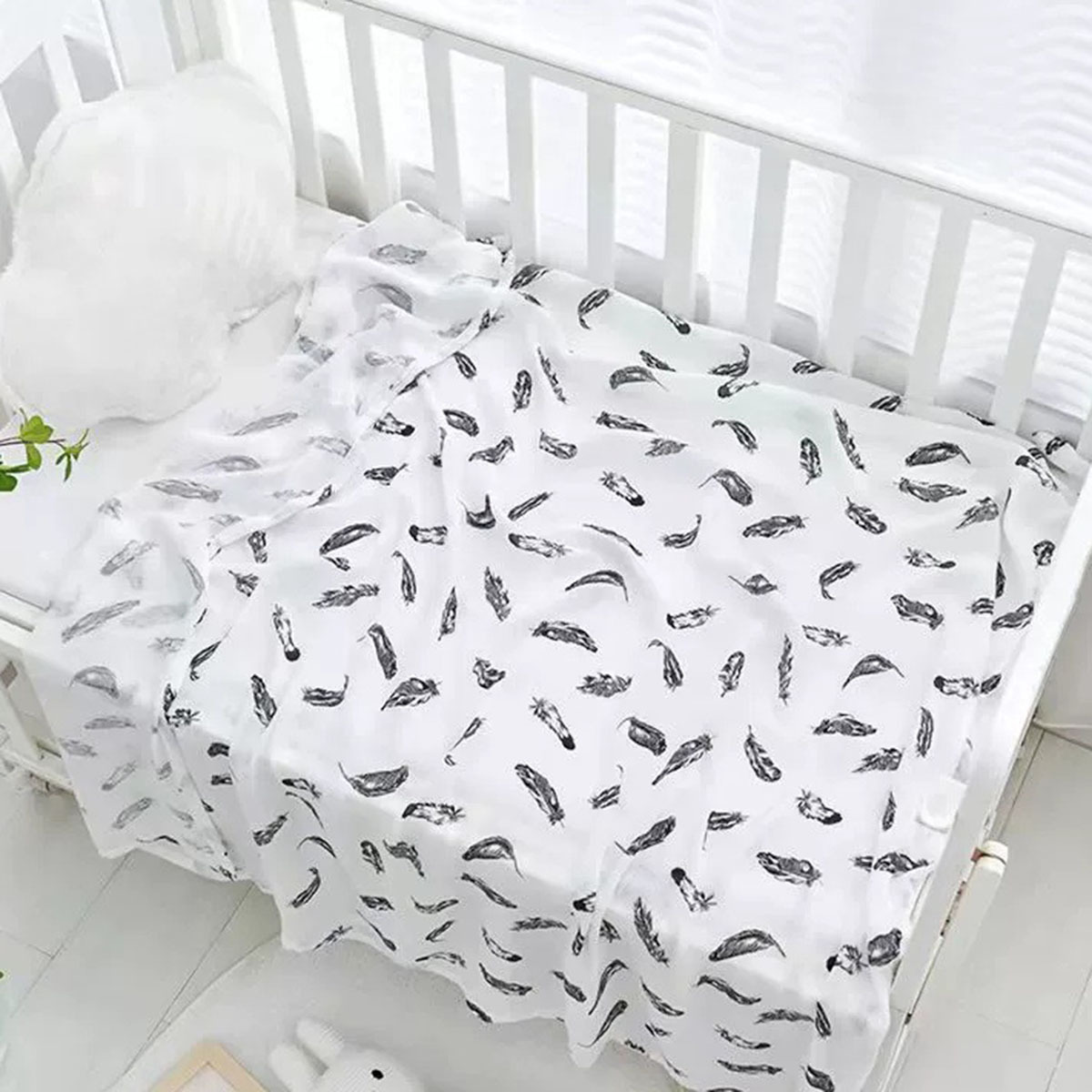 100% Cotton Baby Muslin Swaddle Blankets, 3 Pack Set