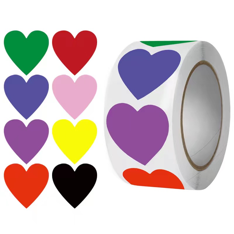Colorful Heart Label Sticker Dots Kids Toy Stickers Decor - Temu
