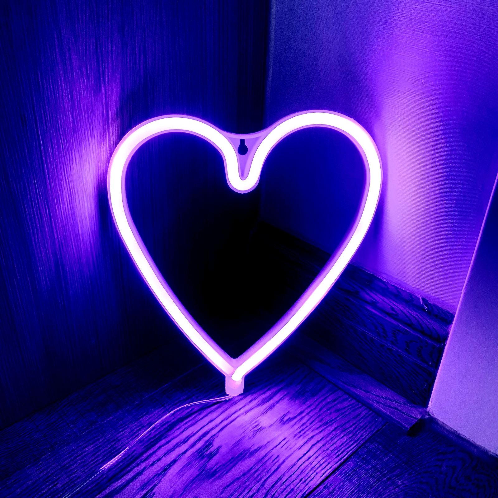 Heart Shaped Lights Blue Heart Neon Light Valentine Heart Temu