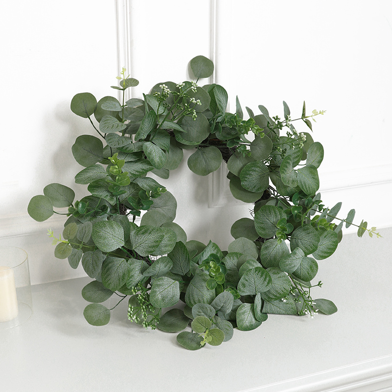 1pc Green Artificial Eucalyptus Wreaths Large Artificial Green Leaf