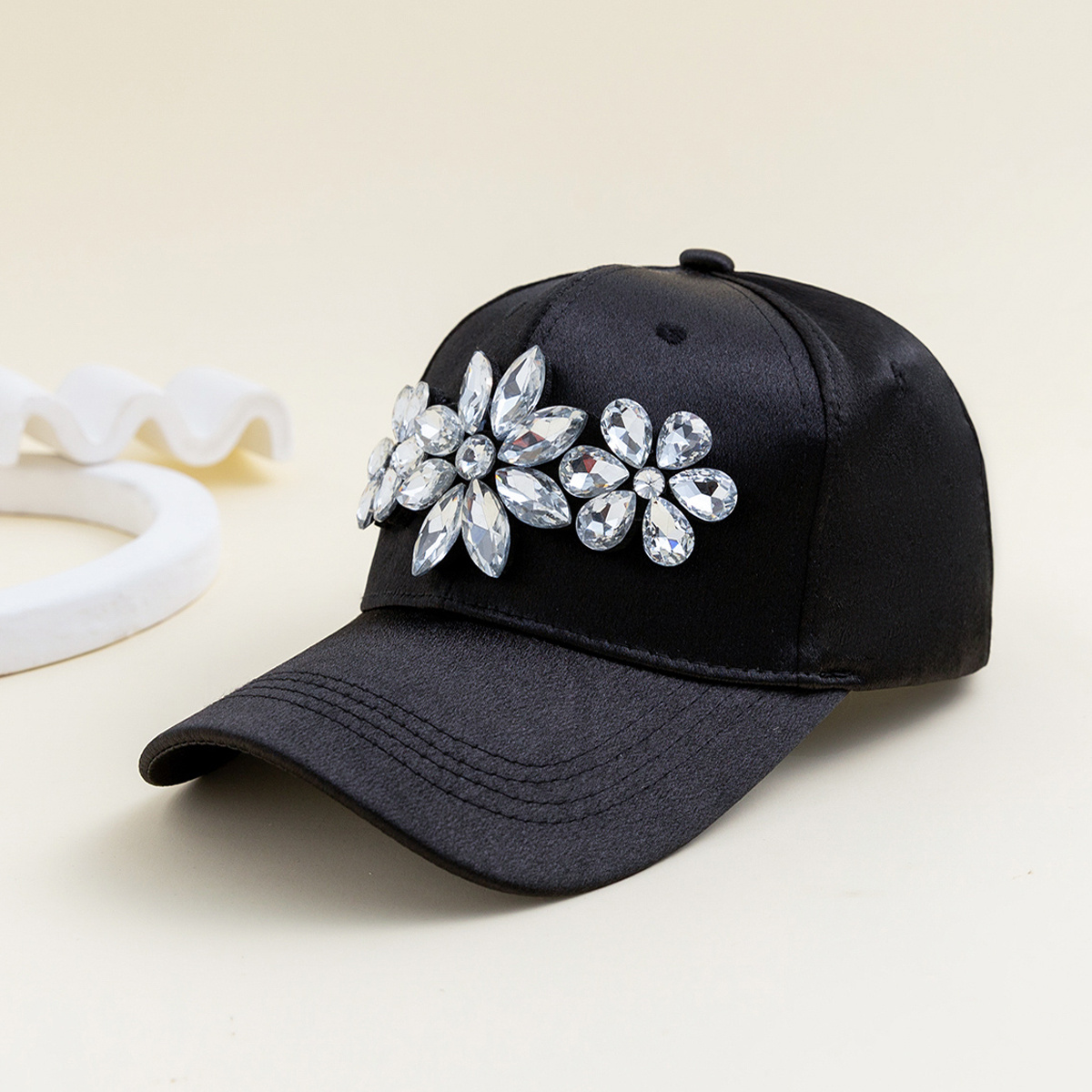 Gorra De Béisbol Con Flores De Diamantes De Imitación, Color Beige, Simple  Y Elegante, Para Mujer, De Algodón, Para Deportes, A La Moda, Para Papá -  Joyería Y Accesorios - Temu