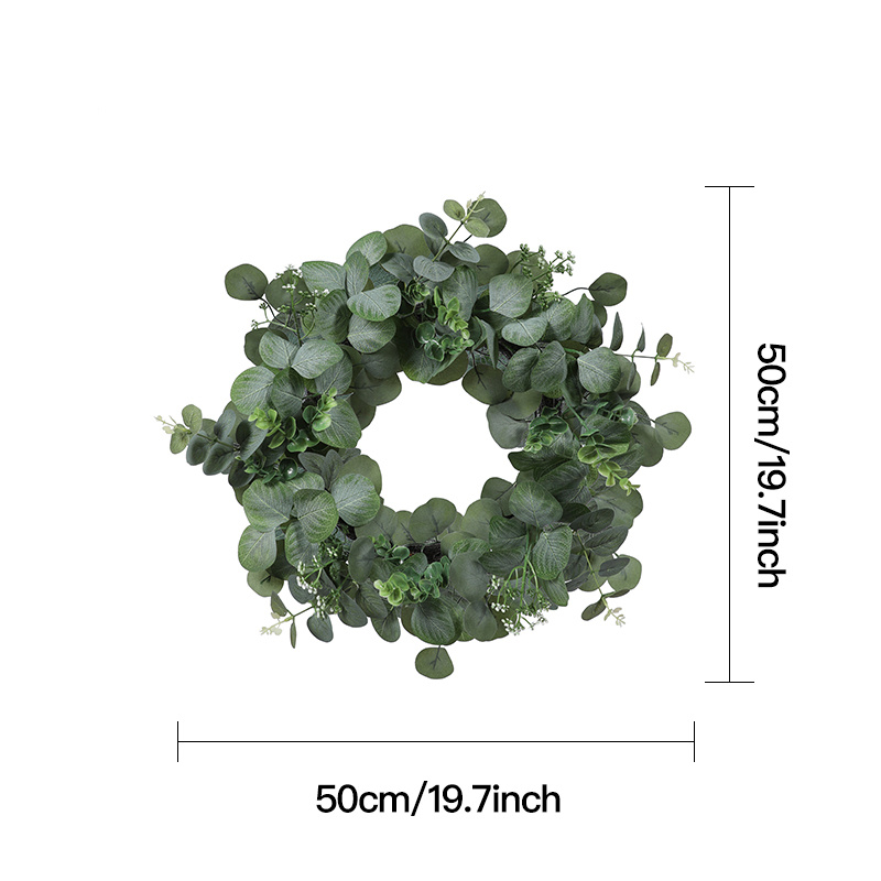 1pc Green Artificial Eucalyptus Wreaths Large Artificial Green Leaf