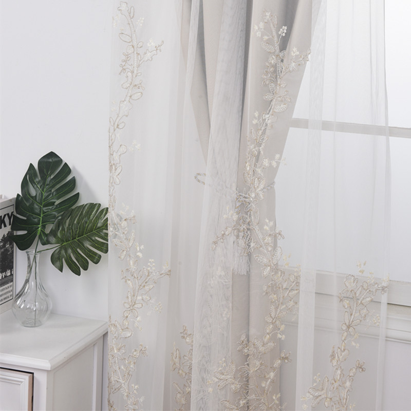 1pc Blackout Tulle Curtain With Double Layer Drape And Ring Type For Home Decor And Privacy