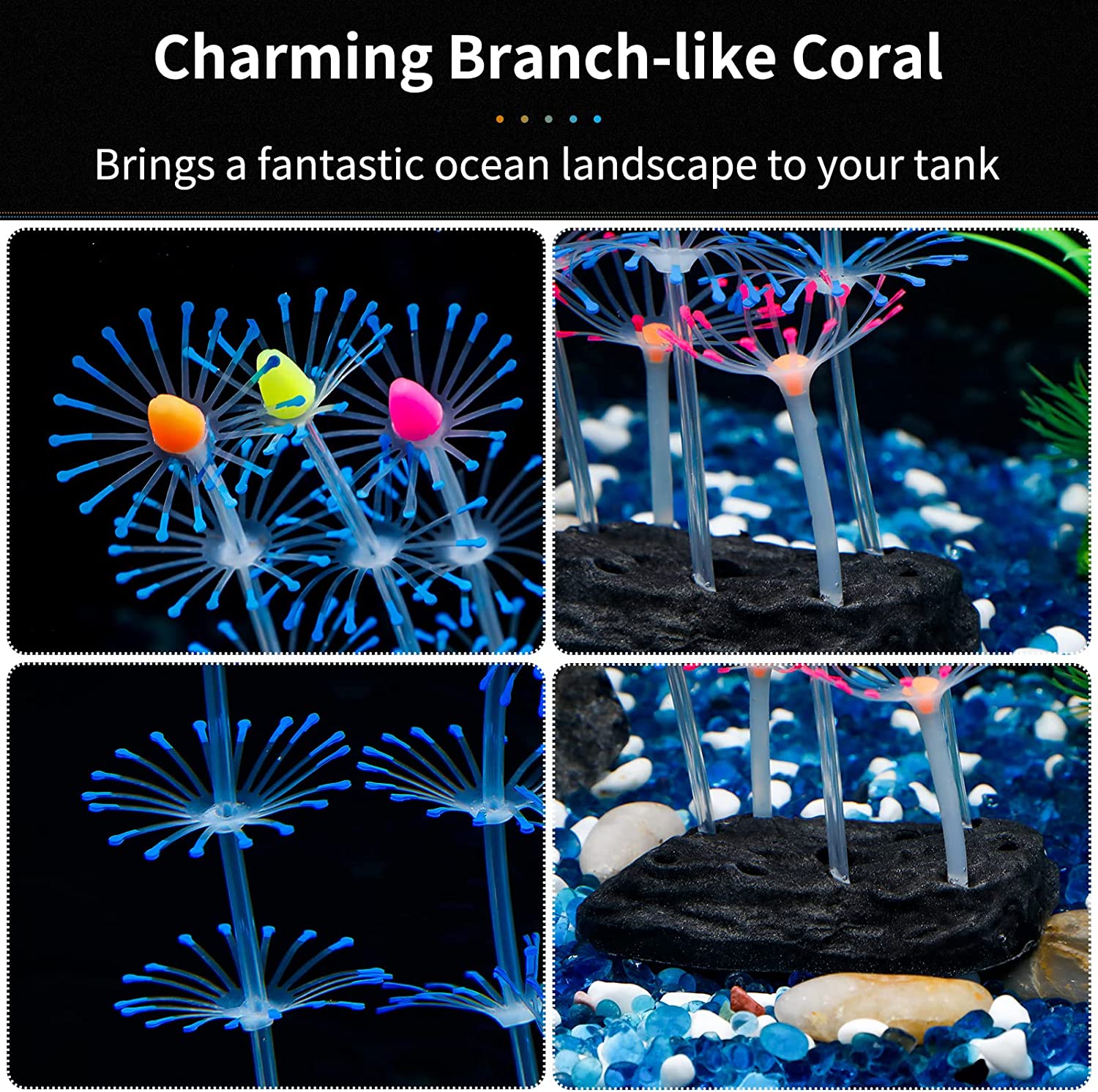 Glow Corals Piante Decorazione Acquario Silicone Fiori Morbidi Silicone  Decorazione Acquario - Temu Italy