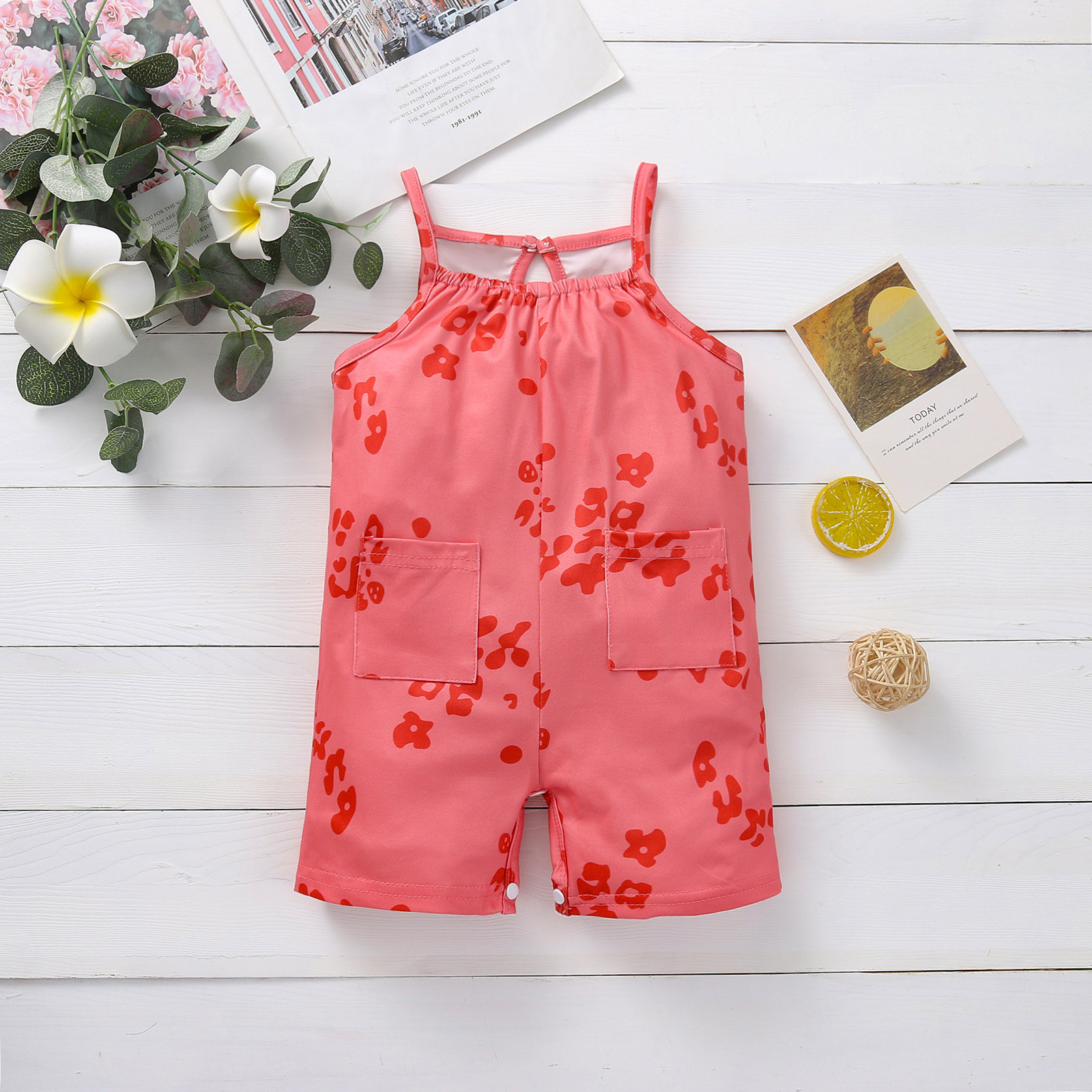SHEIN VCAY Women's Tropical Print Halter Neck Floral Jumpsuit SHEIN A